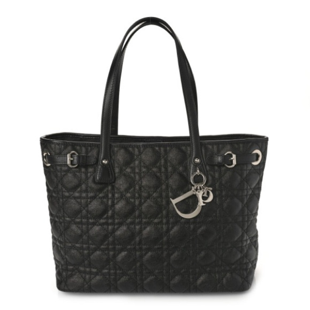 CHRISTIAN DIOR Coated Canvas PANAREA Tote Black ~EUC - Picture 1 of 16